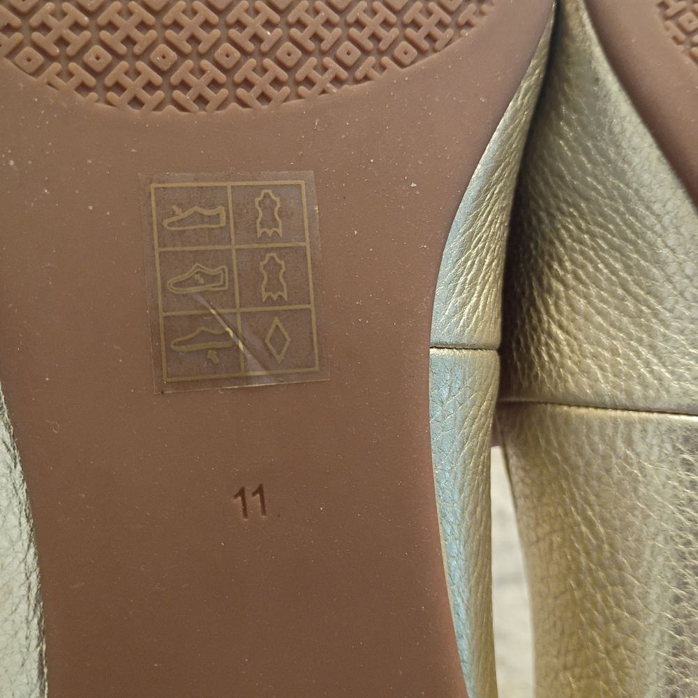 Tory Burch Metallic Gold Flat 11 These Are Perfection! Never Worn! MSRP$350 - Picture 7 of 14